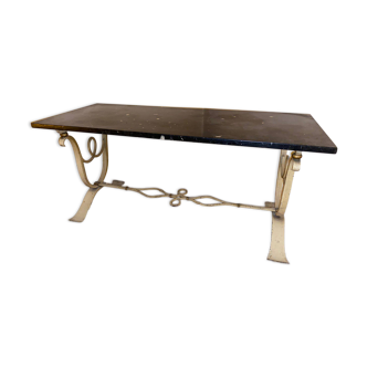 Marble & wrought iron coffee table, 1940