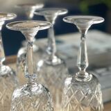6 crystal wine glasses, 1980