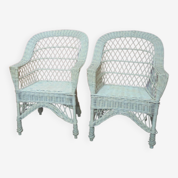 Pair of rattan armchairs circa 1970