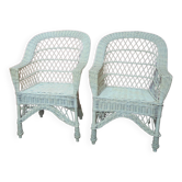 Pair of rattan armchairs circa 1970