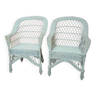 Pair of rattan armchairs circa 1970