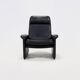DS50 black leather lounge chair by De Sede Switzerland 1980s