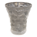 Josef Inwald Barolac Glassware Floral Vase Molded Pressed Frosted Art Glass