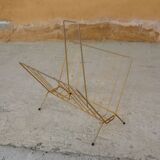 Magazine rack in gilded metal, early 1970s