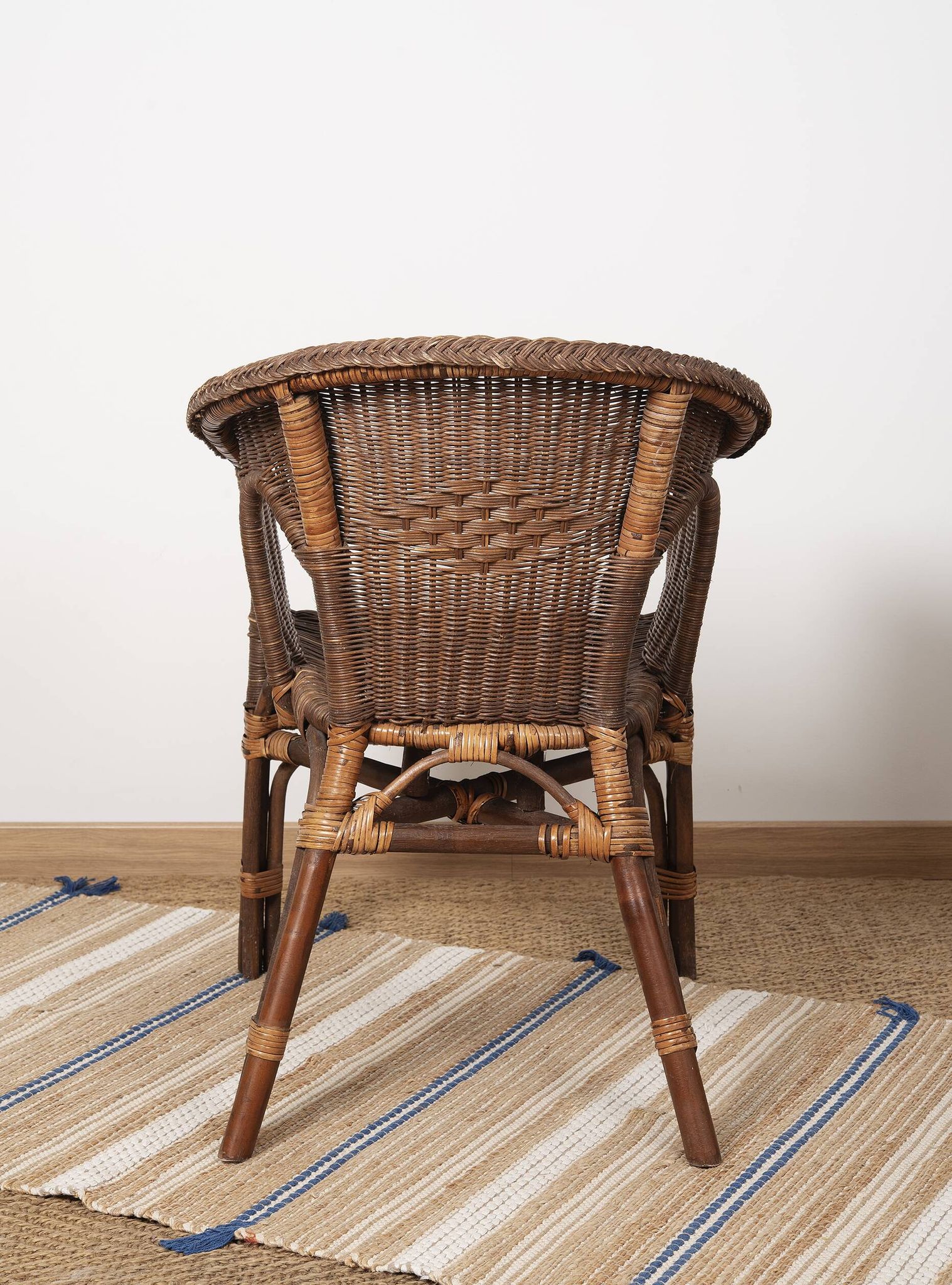 Fauteuil Rotin Vintage, en osier, lot de 3