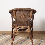 Vintage Rattan Armchair, wicker, set of 3