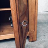 Brutalist Handcrafted Oak 2 Door Cabinet, Belgium, 1950s