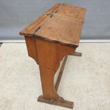 Double school wood desk from 1880 for decoration