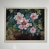 Oil canvas on wood flowers