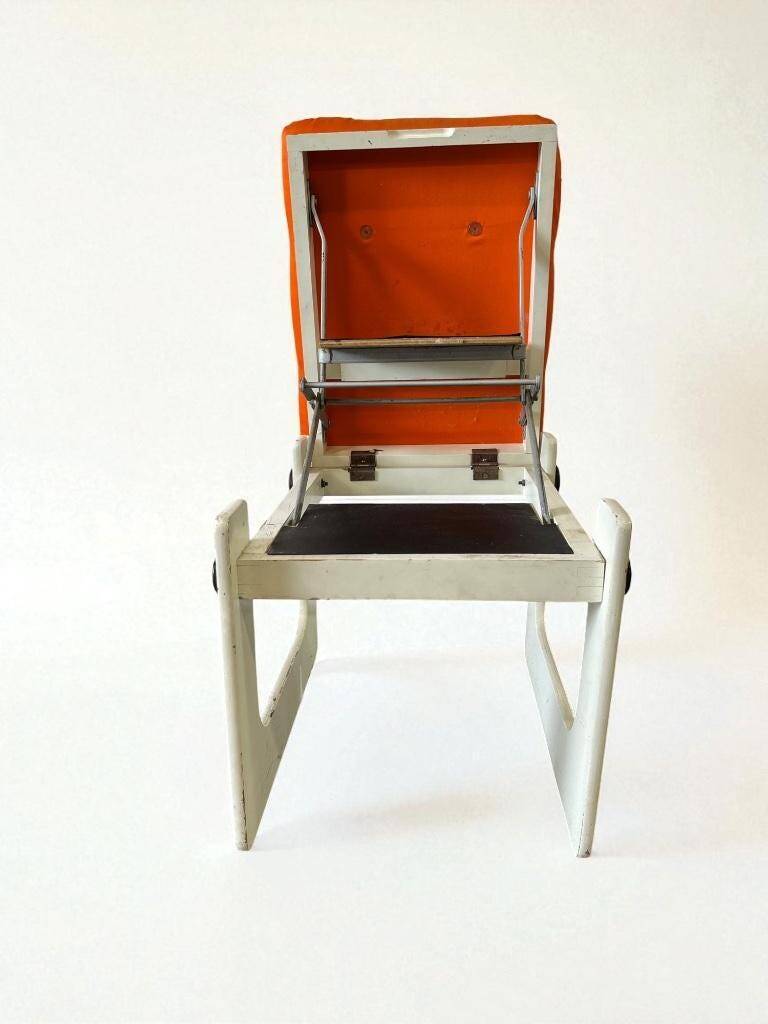 Tabouret d'appoint orange vintage / pouf / marchepied de cuisine