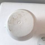 Vintage cream pot with Art Deco pattern and its lid.