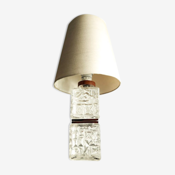 Lampe de table vintage avec base en verre