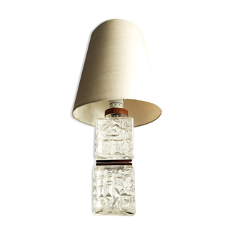 Lampe de table vintage avec base en verre