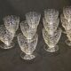 10 old port wine glasses in engraved art deco chiseled crystal