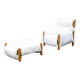 Enzo Mari, Gamba di Legno armchair and ottoman, Driade, Italy, 1976