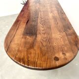 Grande table ancienne ovale en chêne massif – Circa 1900