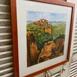 Ancienne peinture jean laville st germain roussillon + cadre bois