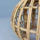 Pouf, jardinière, tabouret ou table d'appoint en rotin vintage des années 1960 par Dirk van Sliedrecht