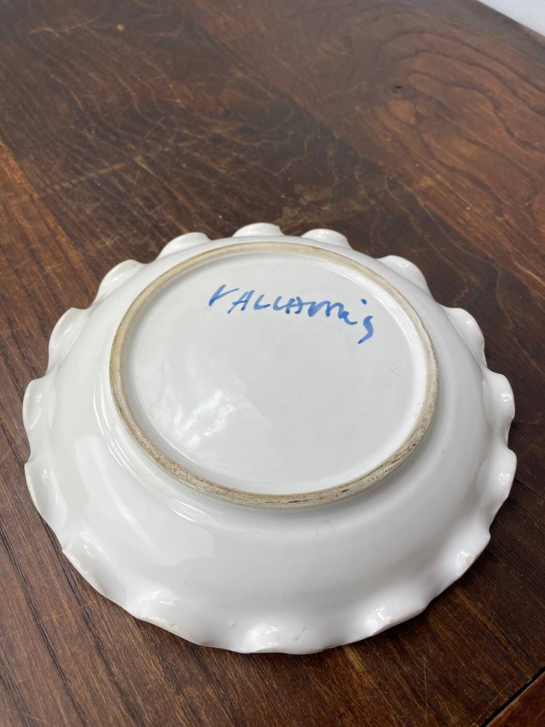 Vallauris ceramic corolla butter dish