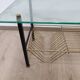 Coffee table brass glass vintage 50s