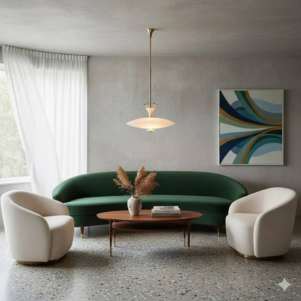 Vintage ceiling light in glass and aluminium, Italy, 1950s.