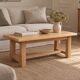 Table basse vintage en chêne style table de ferme – bois naturel – 103 cm