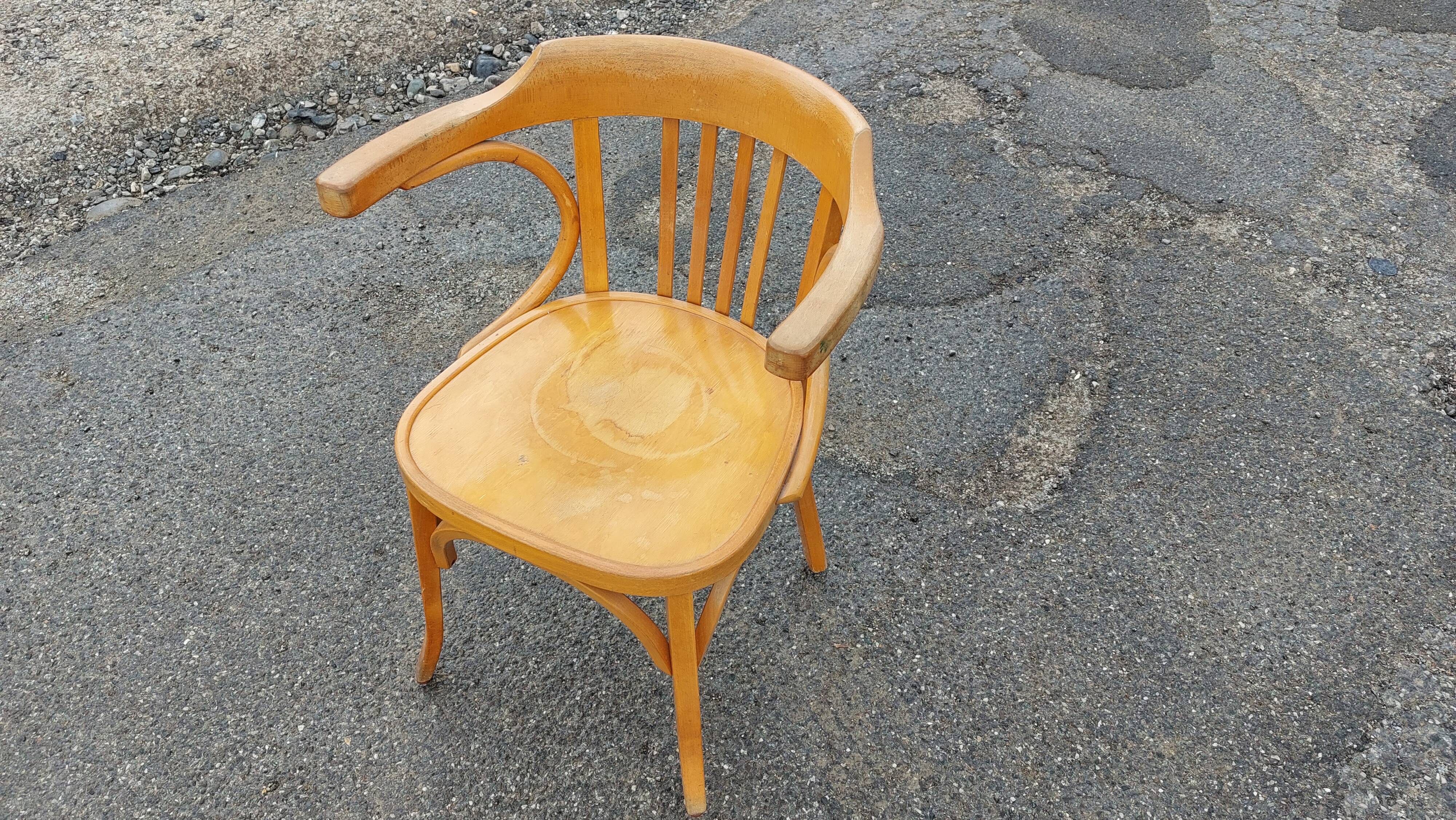 Baumann armchair N°21 in blond beech - 60s