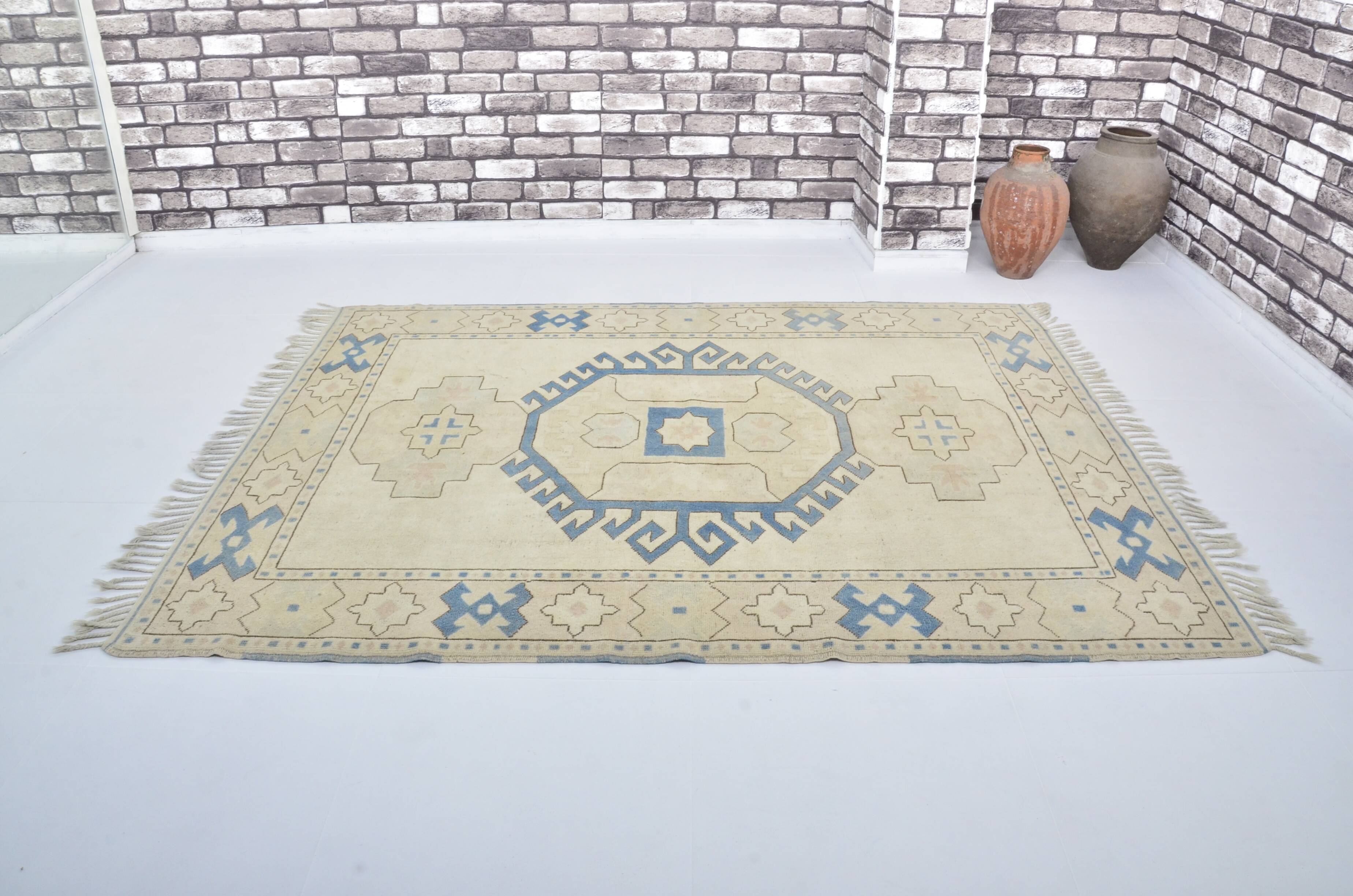 Neutral Bohemian Oushak Rug sku 3599