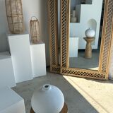 Rattan foot mirror with braces H:2m