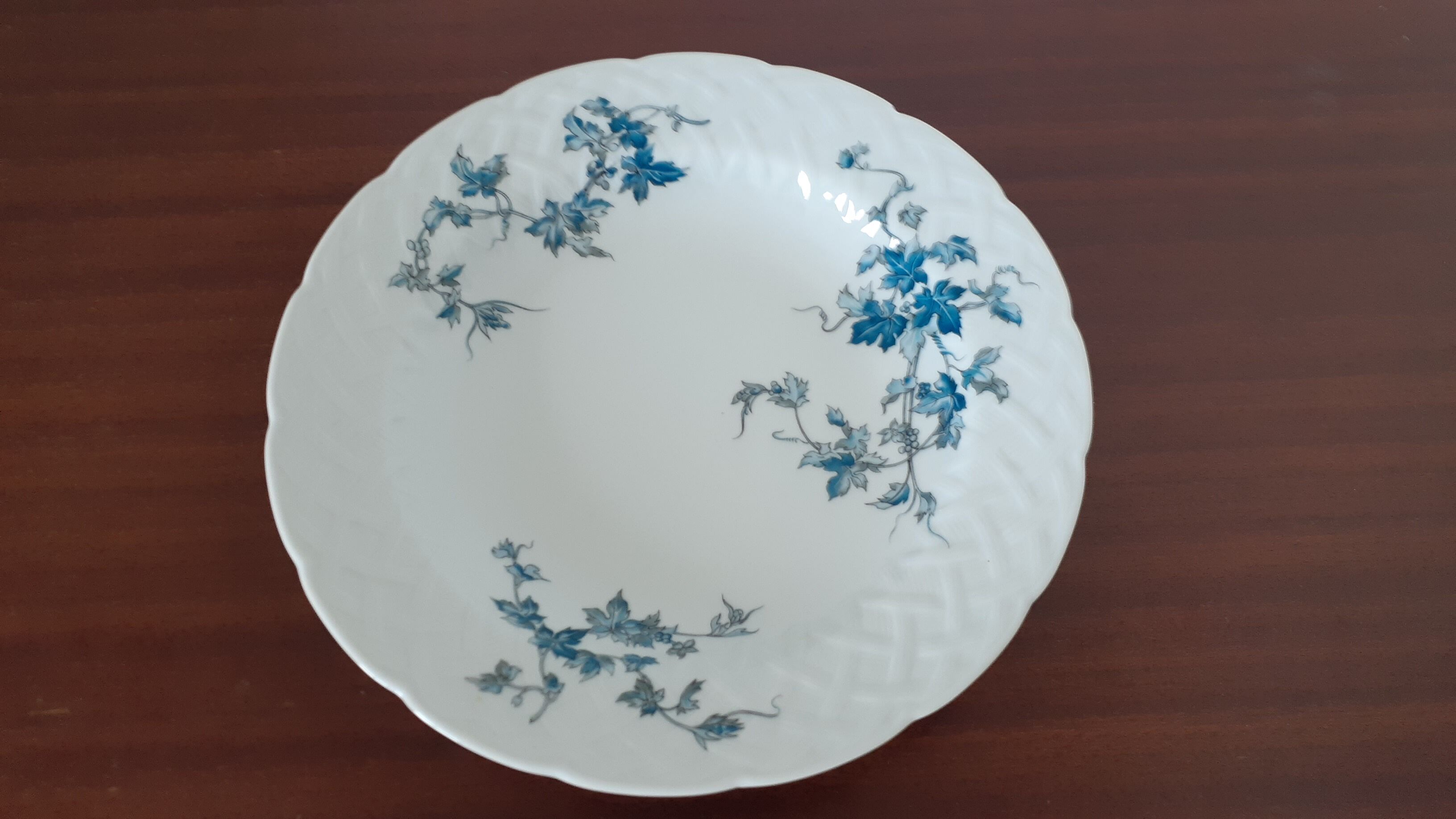 plates Bernardaud Limoges saint saens B & C blue vines