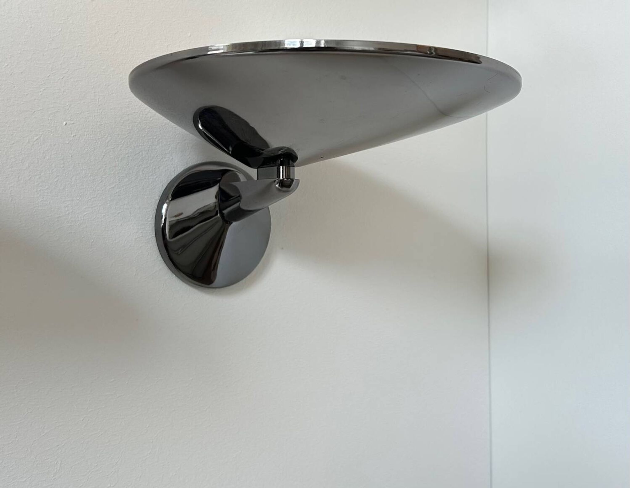 Pair of vintage wall lights, chrome-plated metal, Italy 1970s