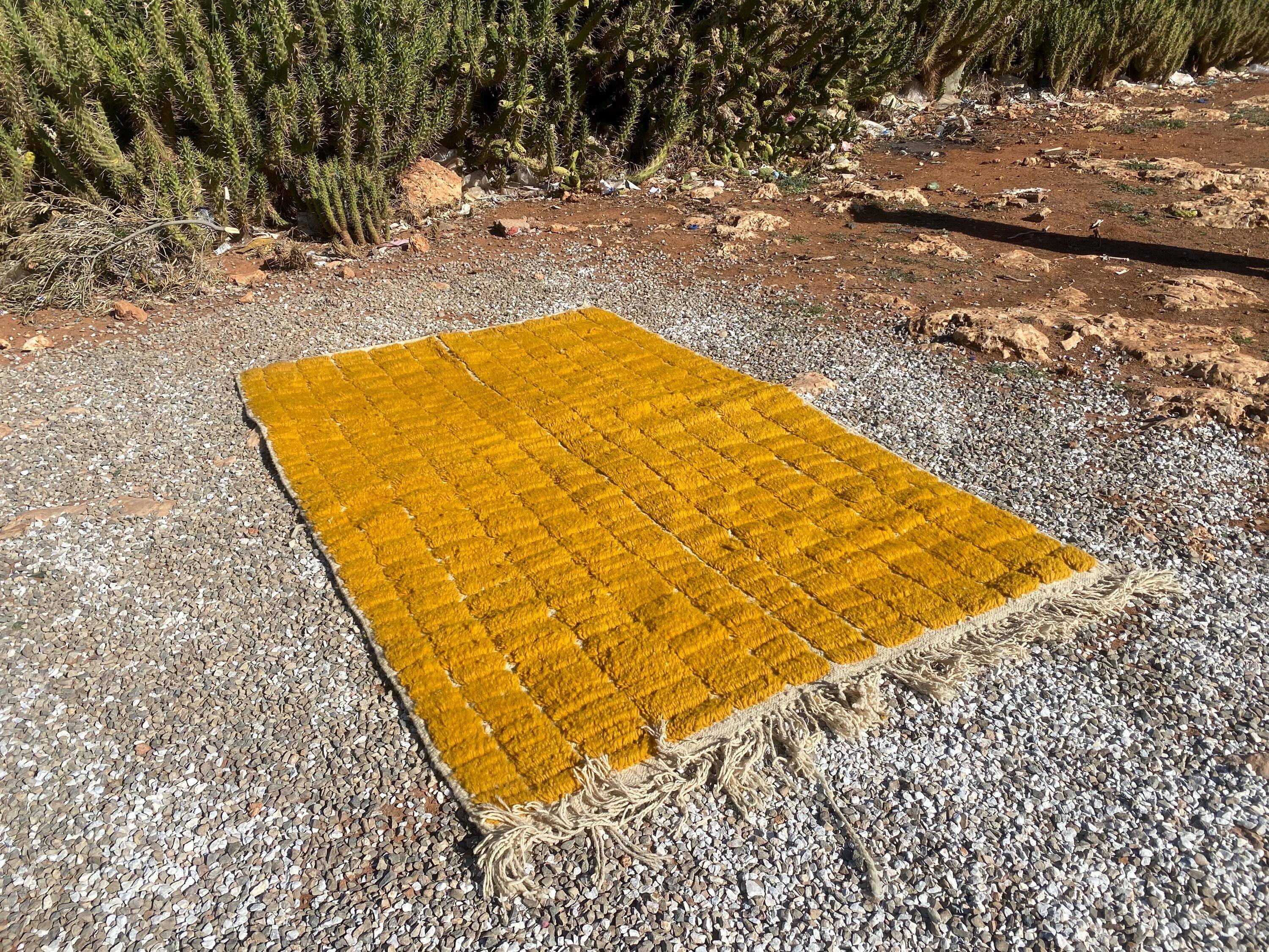Handmade Mustard Yellow Moroccan Rug - 250/150cm