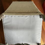 Restored Louis XIII armchair – textured beige fabric