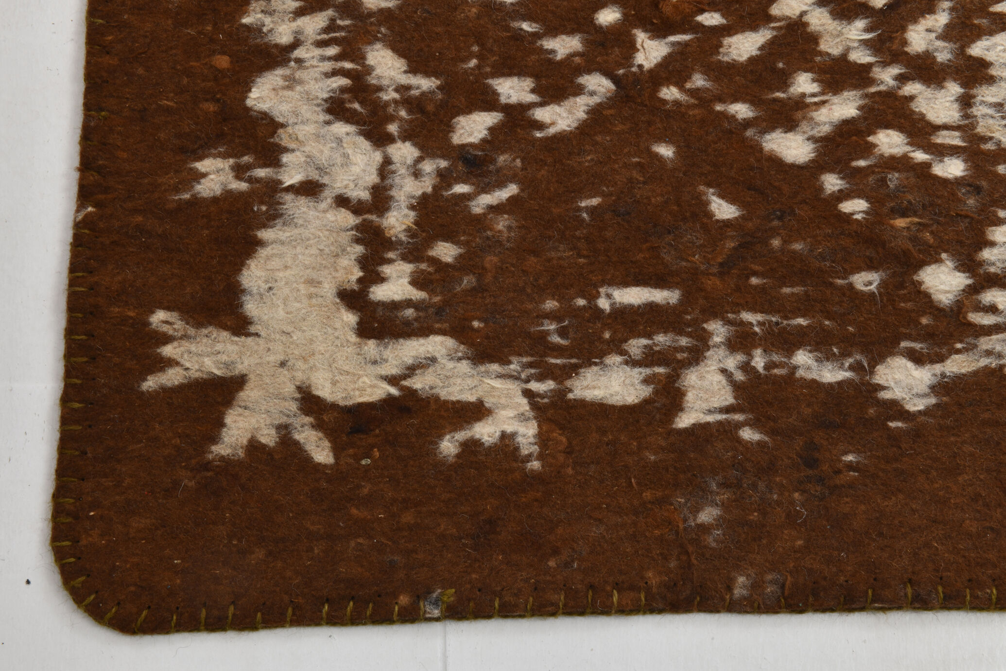 3x10 neutal brown felt vintage runner rug,85x307cm