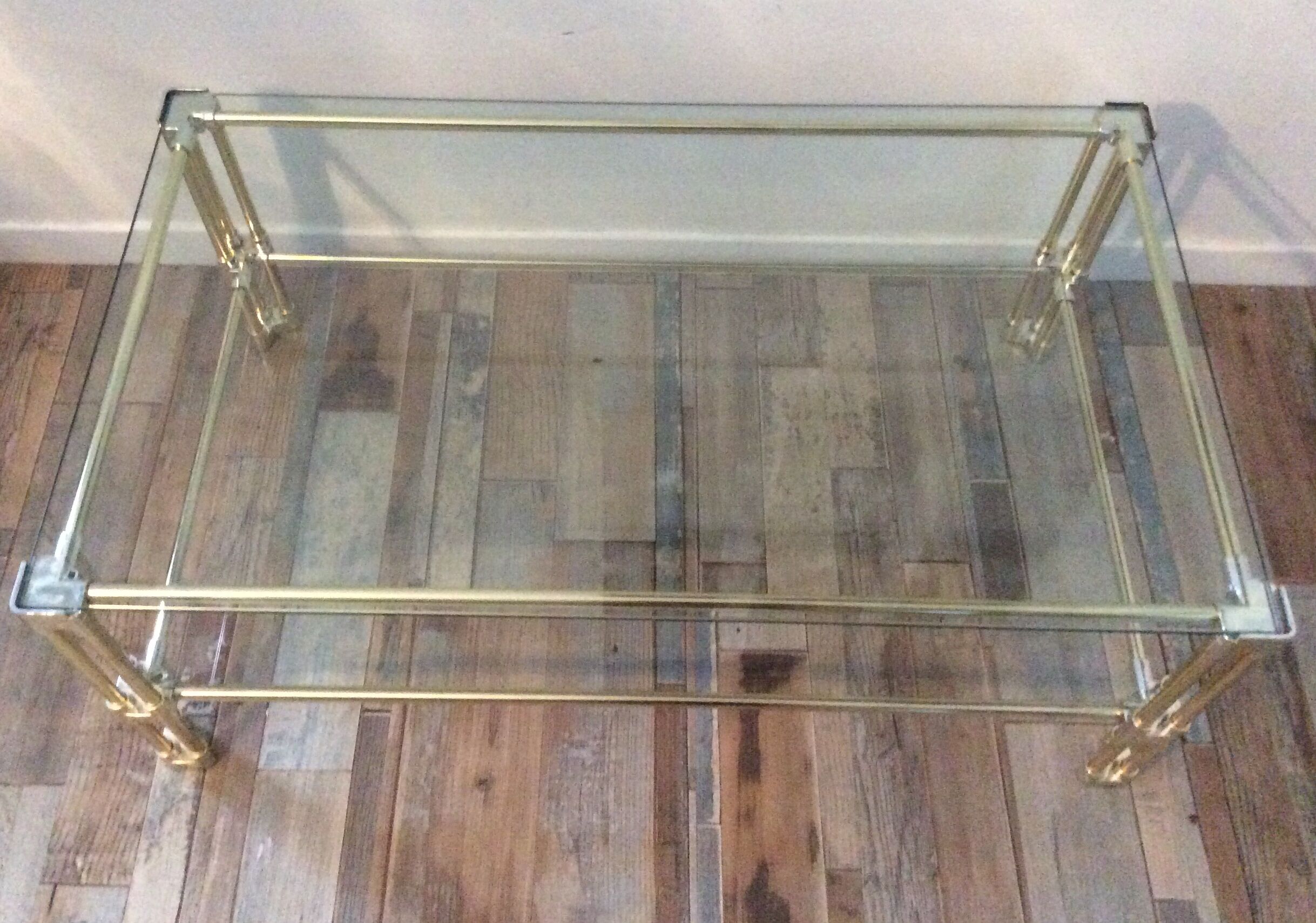 Gold metal coffee table from the 60/70