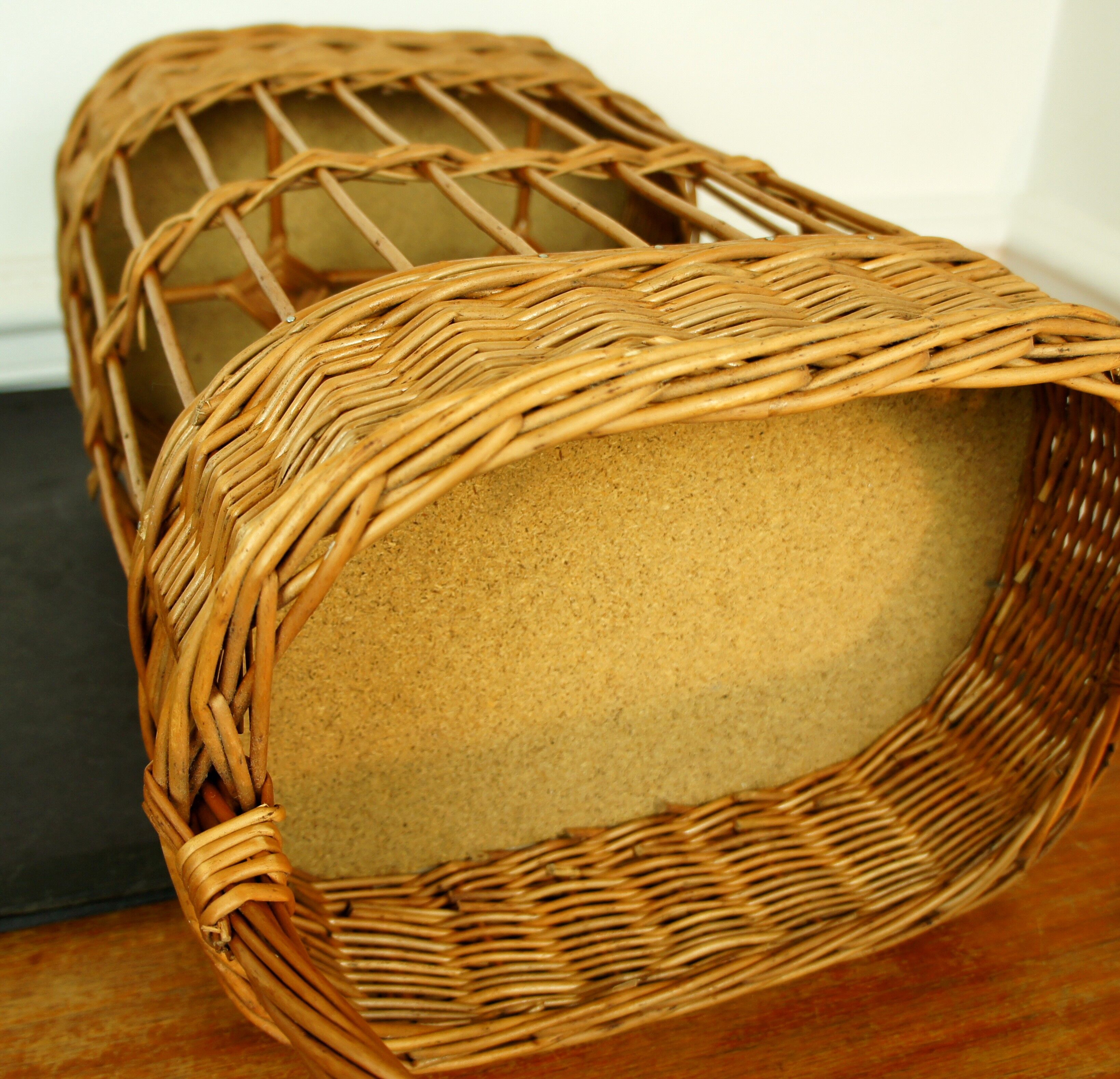 Wicker basket carries vintage nomadic bar bottles
