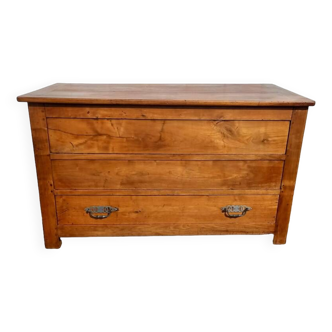 Old solid oak cabinet with its large drawer.