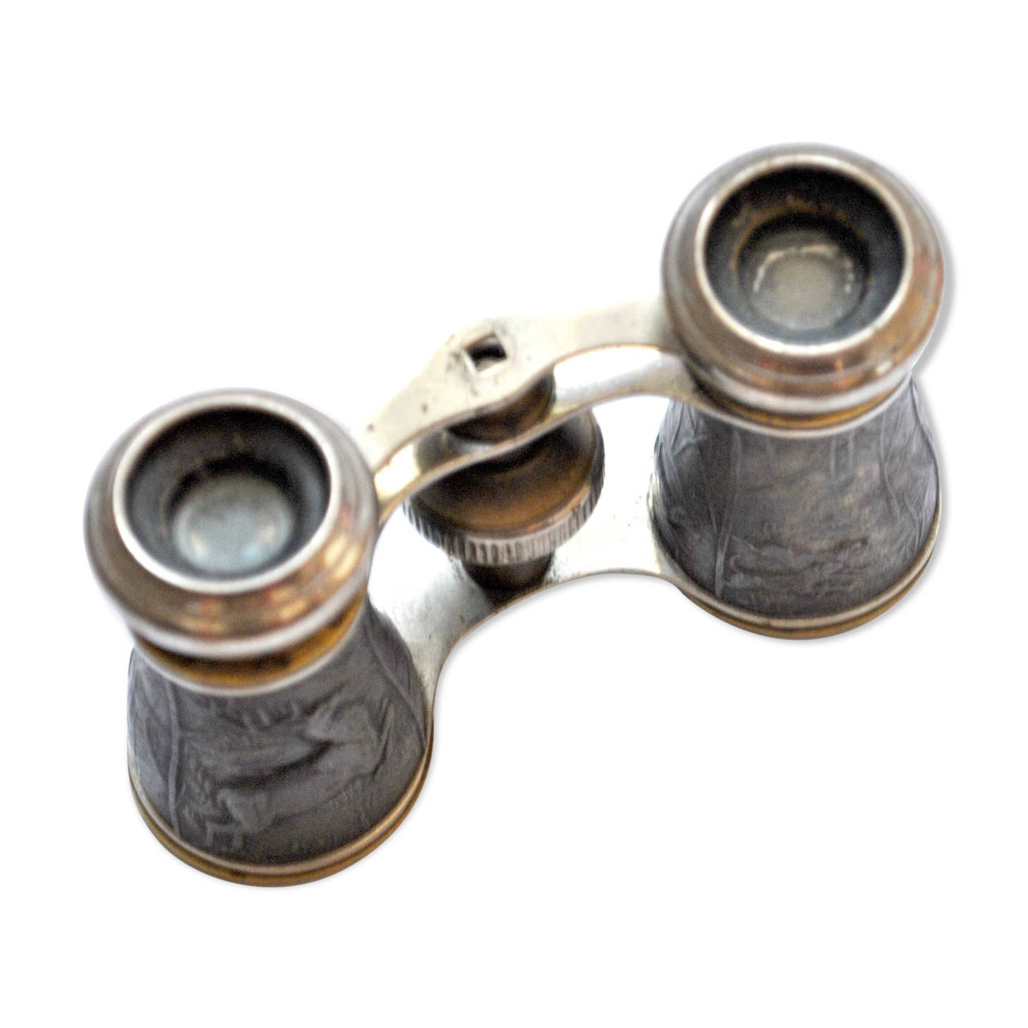 Hunting binoculars or old theater in brass and chrome