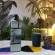 Modernist cubist Building table lamp by Curtis Jere