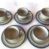 Blue glazed ceramic coffee cups