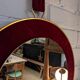 Round velvet mirror