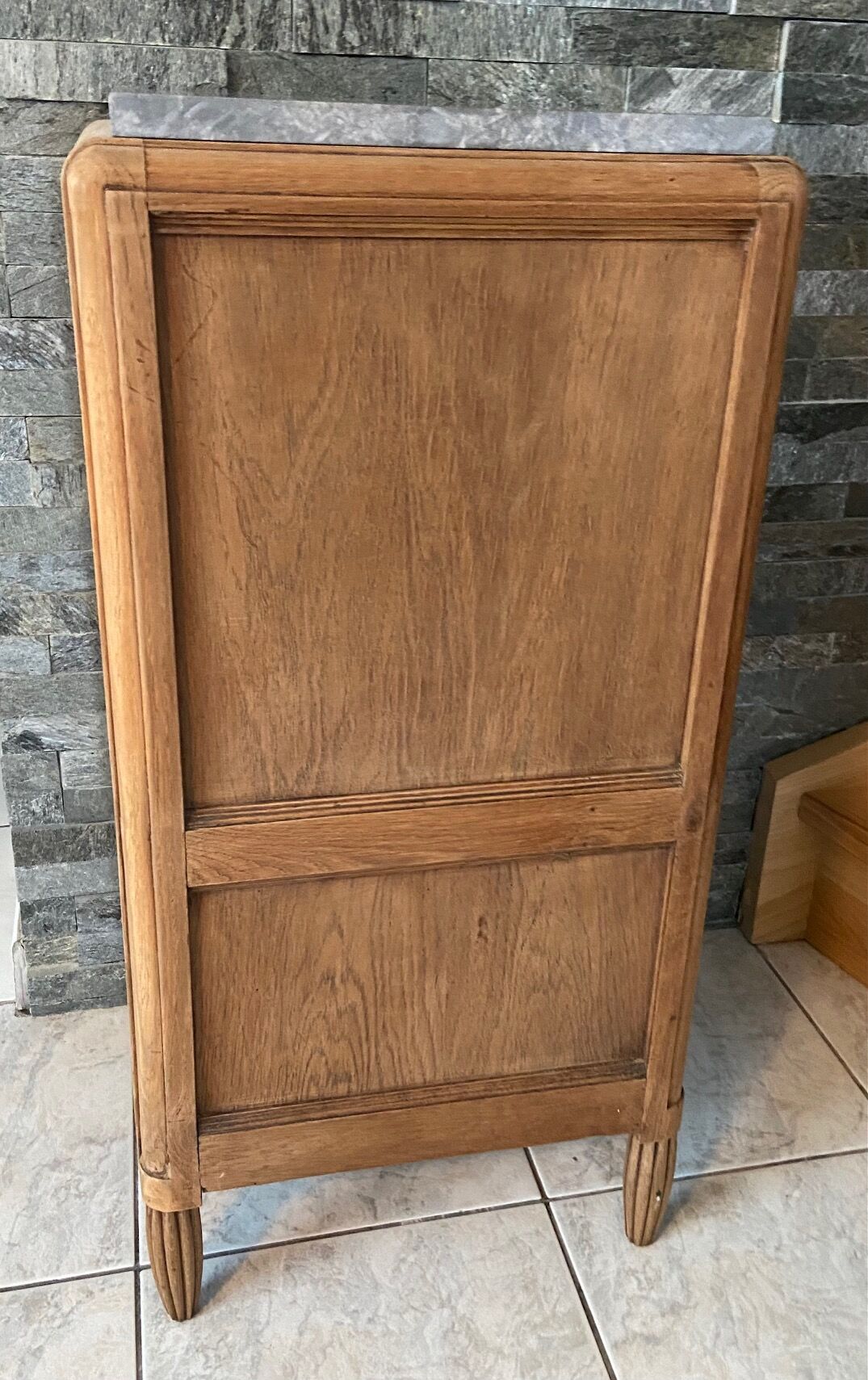 Art Deco bedside, grey marble