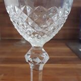 2 Arques crystal red wine glasses, cut diamonds