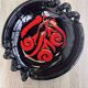 Vintage decorative bowl in black and red ceramic – 1960s/70s