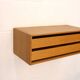 Rare floating nightstand  in oak wood with  drawers - Denmark 70