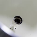 Pair of functional 70's aluminum ball pendants