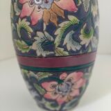 Asian vase with flowers signed and numbered