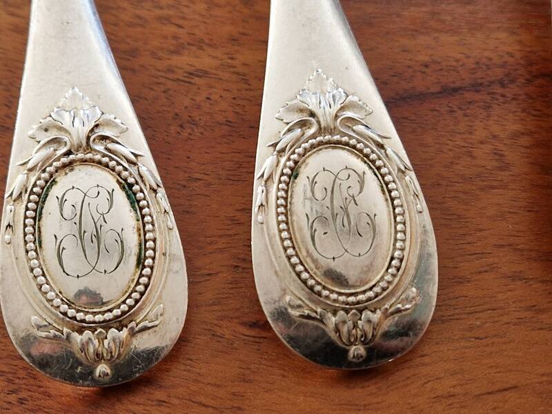 Christofle - Set of 11 Fidelio baguette pattern silver-plated table spoons