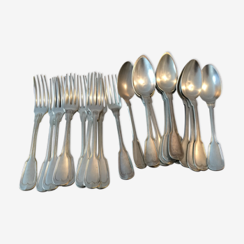 Chritofle cutlery in silver metal XX centuries
