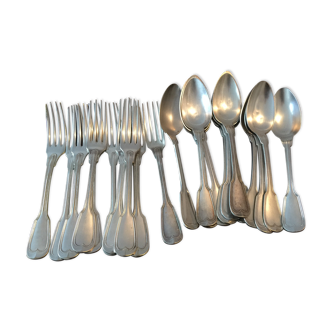 Chritofle cutlery in silver metal XX centuries